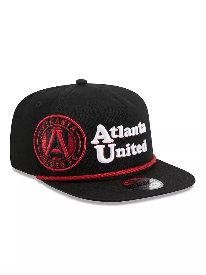 Мужская черная бейсболка Atlanta United FC Heritage The Golfer Snapback New Era