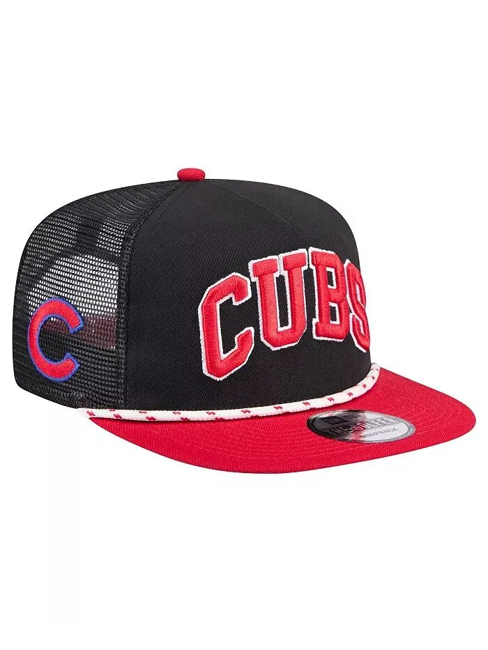 Мужская черная бейсболка-кепка Chicago Cubs Throwback Meshback для гольфа New Era — изображение 3 из 4