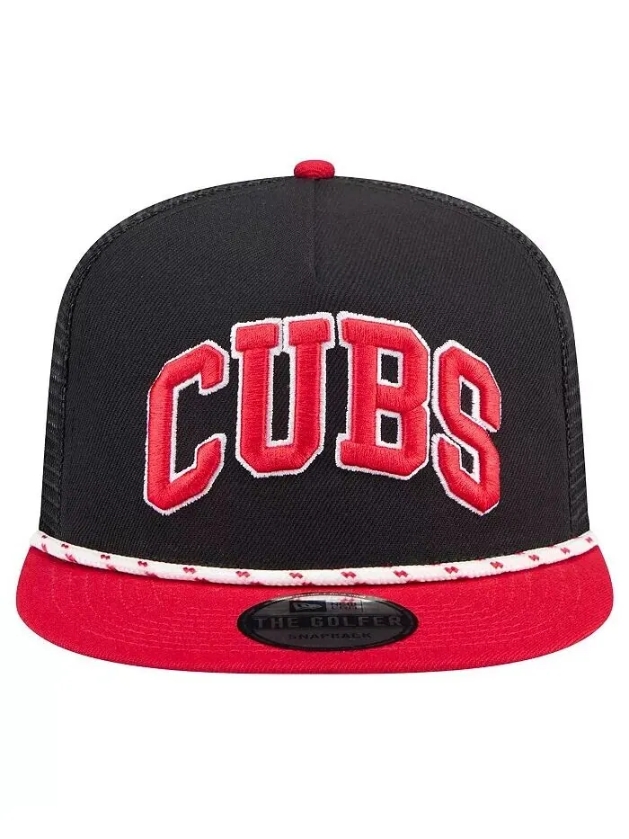 Мужская черная бейсболка-кепка Chicago Cubs Throwback Meshback для гольфа New Era — изображение 4 из 4