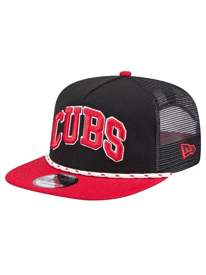 Мужская черная кепка для гольфа Chicago Cubs Throwback с сеткой New Era — изображение 1 из 4, черный красный