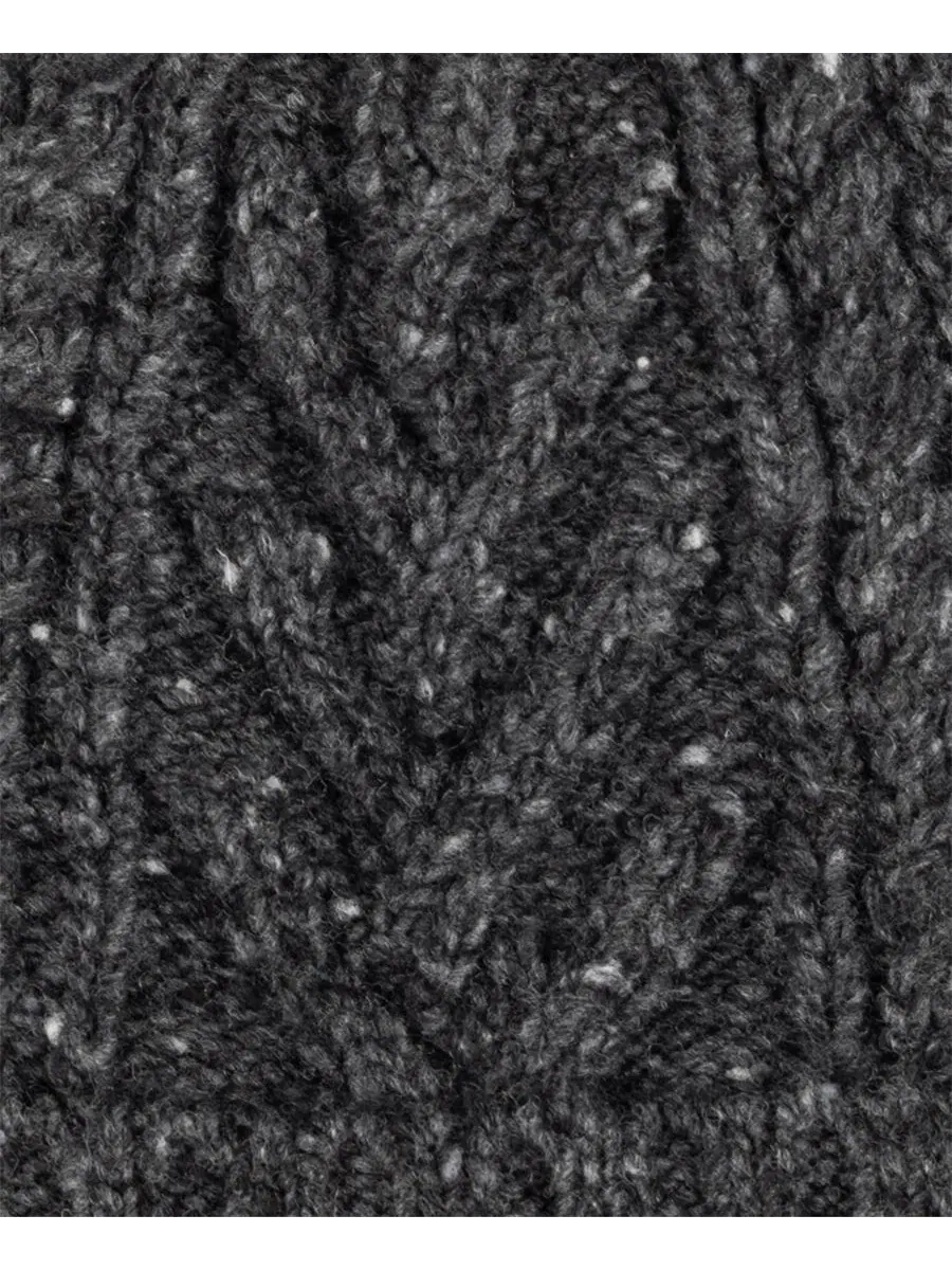 Вязаная шапка Aran Tweed с вышивкой, шерстяная Polo Ralph Lauren — изображение 4 из 4, темно-серый