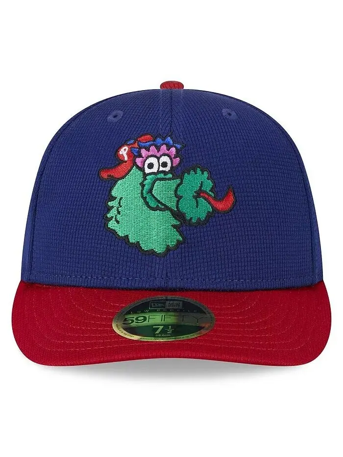 Мужская темно-синяя кепка Philadelphia Phillies 2024 Batting Practice Low Profile 59FIFTY — изображение 2 из 4, темно-синий