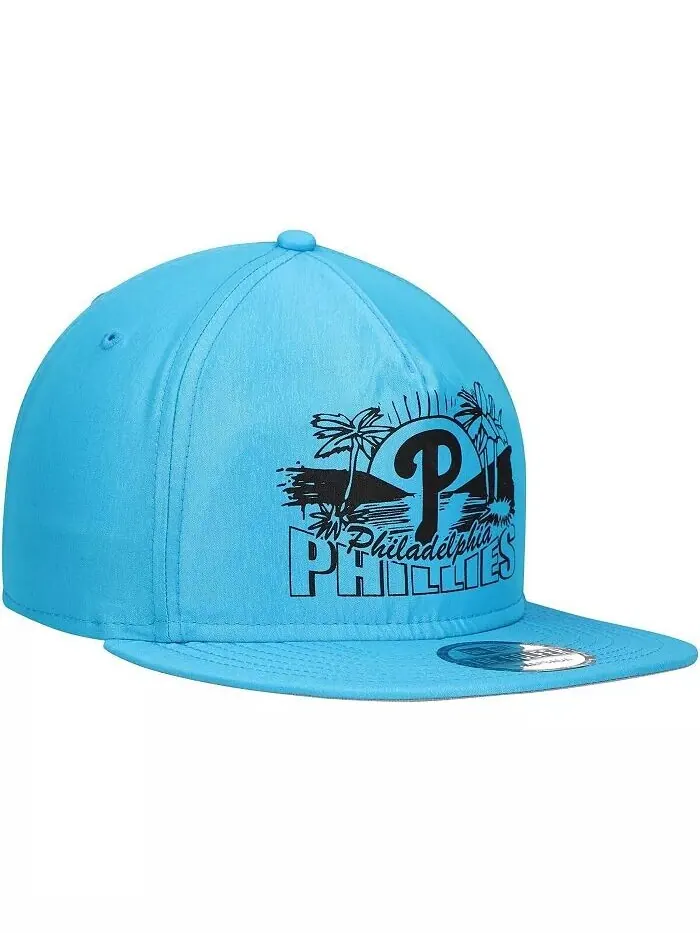 Мужская синяя кепка Philadelphia Phillies Neon Golfer Snapback New Era — изображение 2 из 4, синий