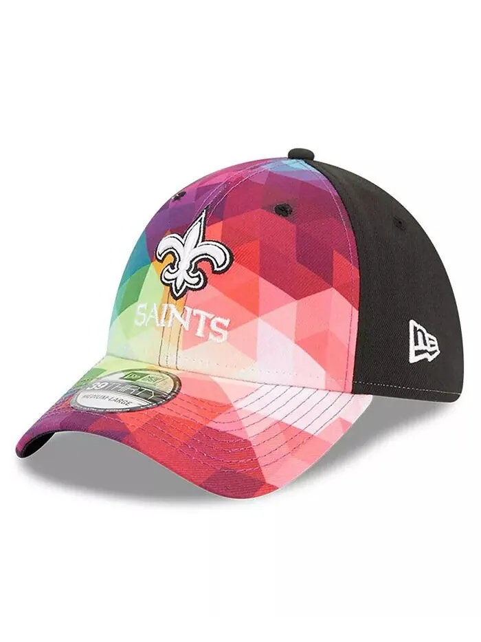 Мужская розовая бейсболка New Orleans Saints 2023 NFL Crucial Catch 39THIRTY Flex New Era