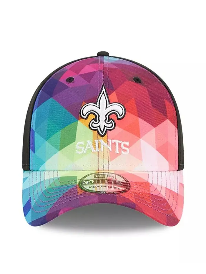 Мужская розовая бейсболка New Orleans Saints 2023 NFL Crucial Catch 39THIRTY Flex New Era — изображение 4 из 4