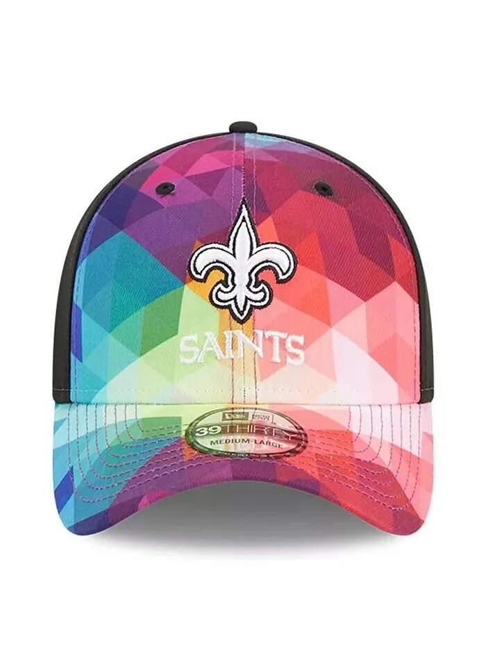Мужская розовая кепка New Orleans Saints 2023 NFL Crucial Catch 39THIRTY Flex Hat New Era — изображение 4 из 4, розовый