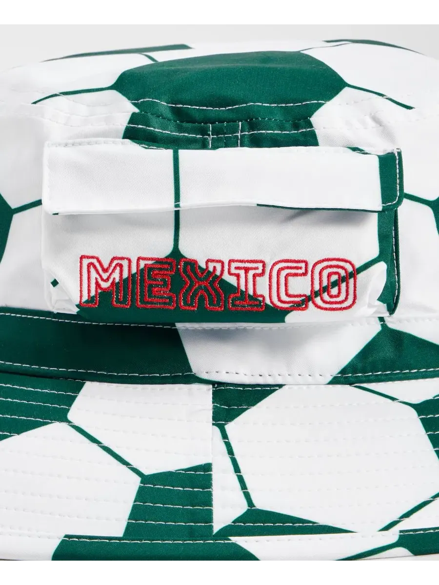 Мужская панама с изображением футбольного мяча сборной Мексики Adidas — изображение 3 из 3, зеленый/белый