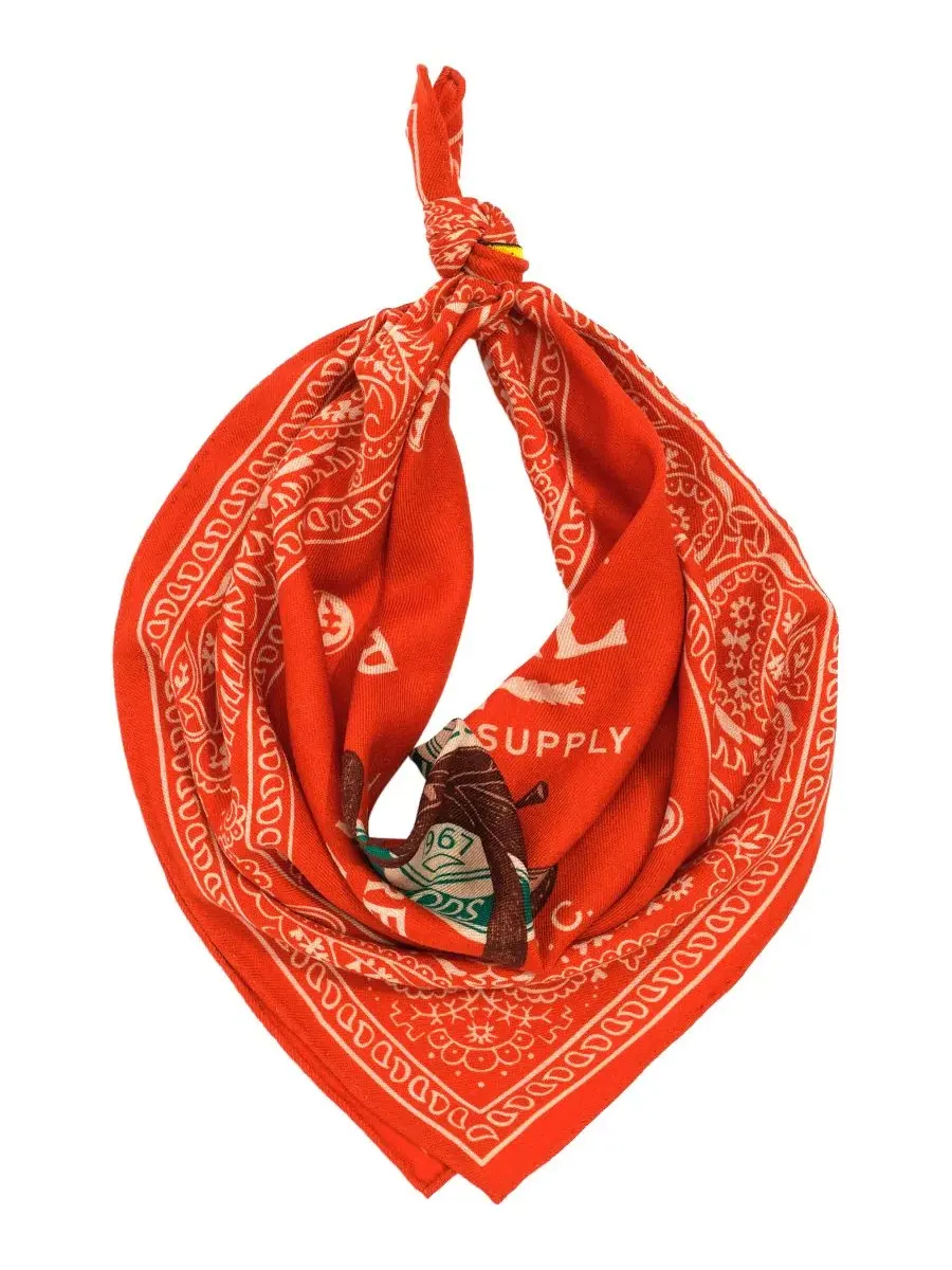 Шарф квадратный из шерсти Sportsman Bandana Polo Ralph Lauren — изображение 2 из 3, оранжевый мульти