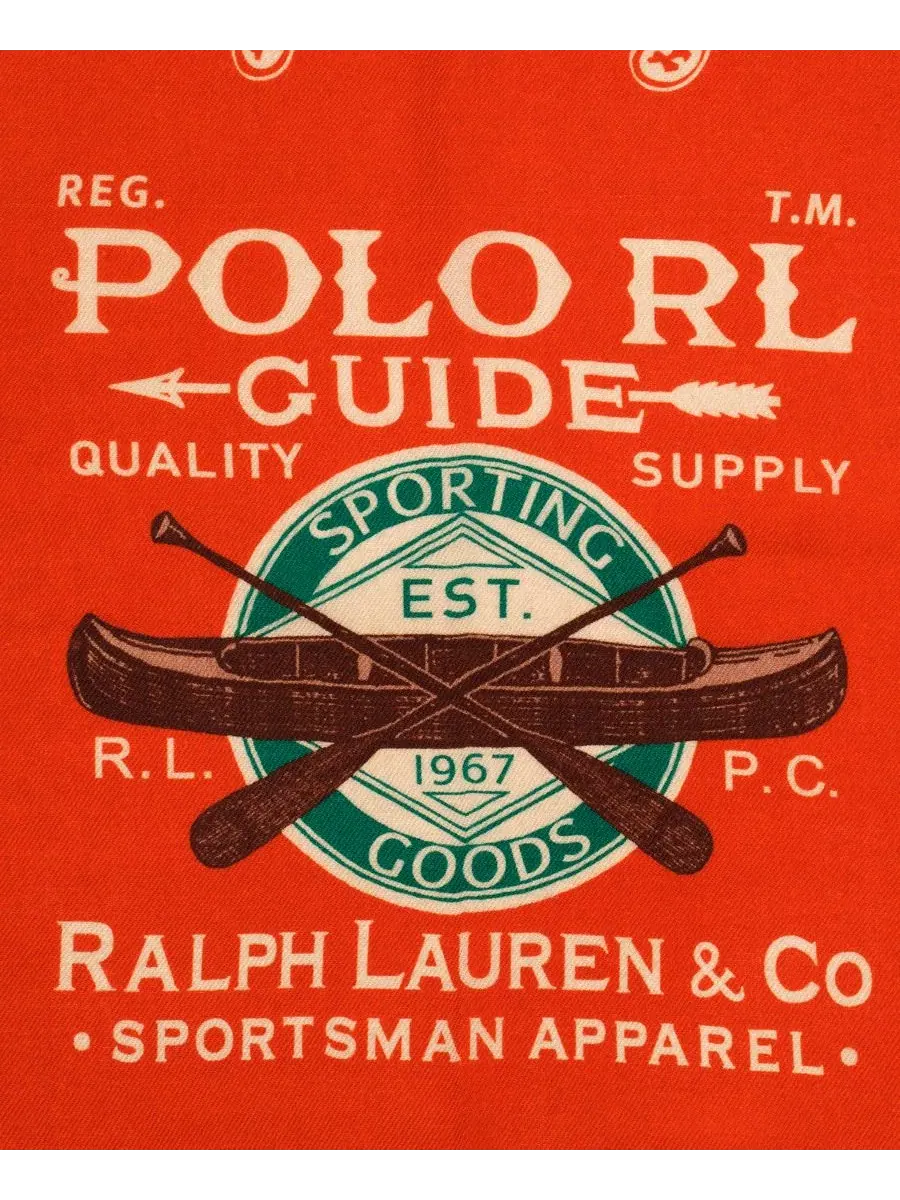 Шарф квадратный из шерсти Sportsman Bandana Polo Ralph Lauren — изображение 3 из 3, оранжевый мульти