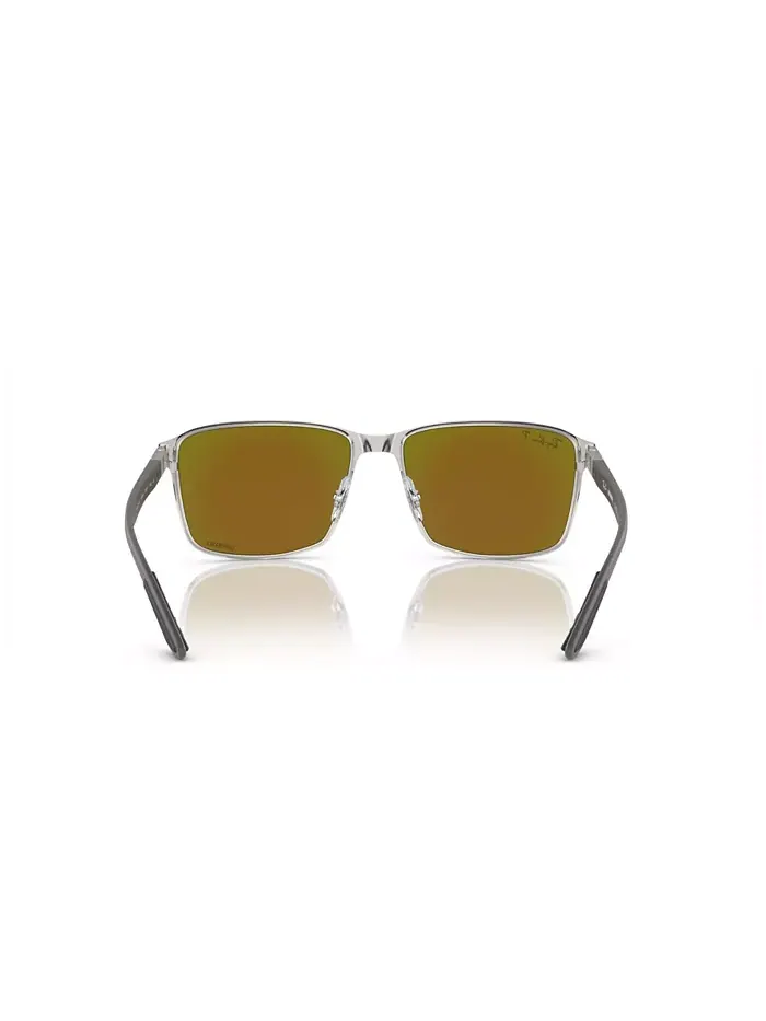Унисекс поляризованные солнцезащитные очки, зеркальные RB3721CH Ray-Ban — изображение 3 из 7, черный серебристый