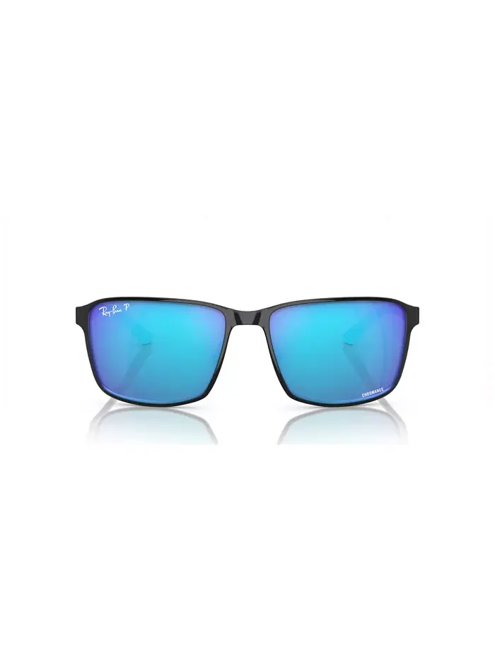 Унисекс поляризованные солнцезащитные очки, зеркальные RB3721CH Ray-Ban — изображение 4 из 7, черный серебристый