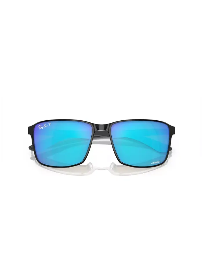 Унисекс поляризованные солнцезащитные очки, зеркальные RB3721CH Ray-Ban — изображение 6 из 7, черный серебристый