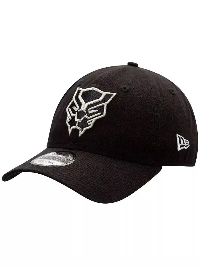 Мужская черная кепка Black Panther Classic Logo 9TWENTY Adjustable New Era — изображение 2 из 5