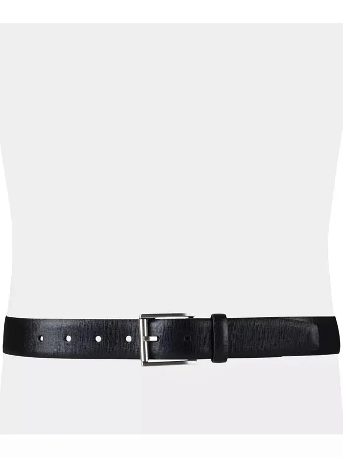 Мужской ремень из текстурированной кожи с пряжкой-роликом Calvin Klein — изображение 5 из 5, черный