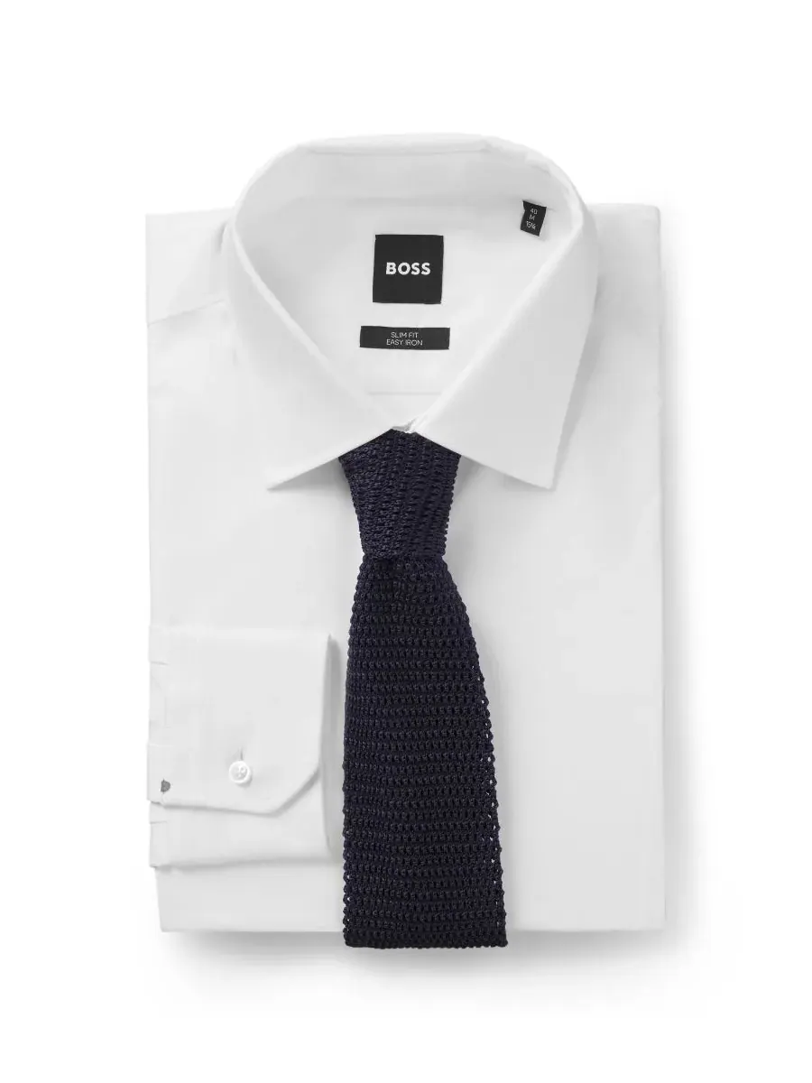 Мужской вязаный шелковый галстук Hugo Boss BECKHAM x BOSS