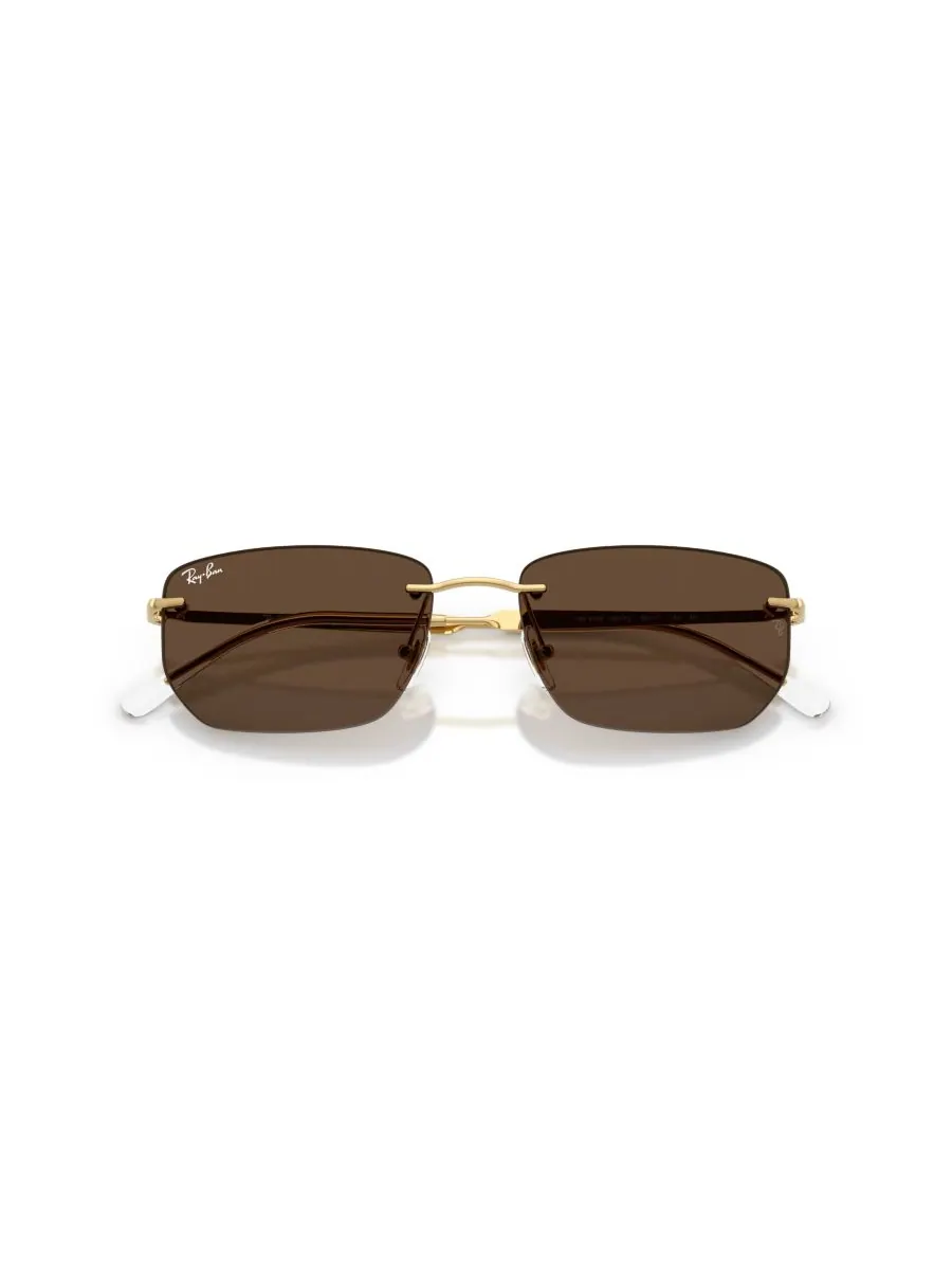 Солнцезащитные очки унисекс с геометрическим рисунком, RB3768 Ray-Ban — изображение 3 из 5, золотистый