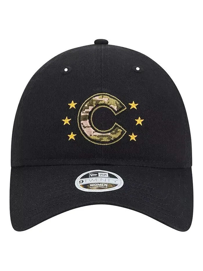 Женская черная бейсболка Chicago Cubs 2024-День вооруженных сил 9TWENTY с регулируемой головкой New — изображение 3 из 4