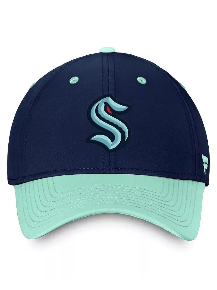 Мужская двухцветная гибкая кепка Seattle Kraken Authentic Pro Rink темно-синего и голубого цветов — изображение 2 из 4