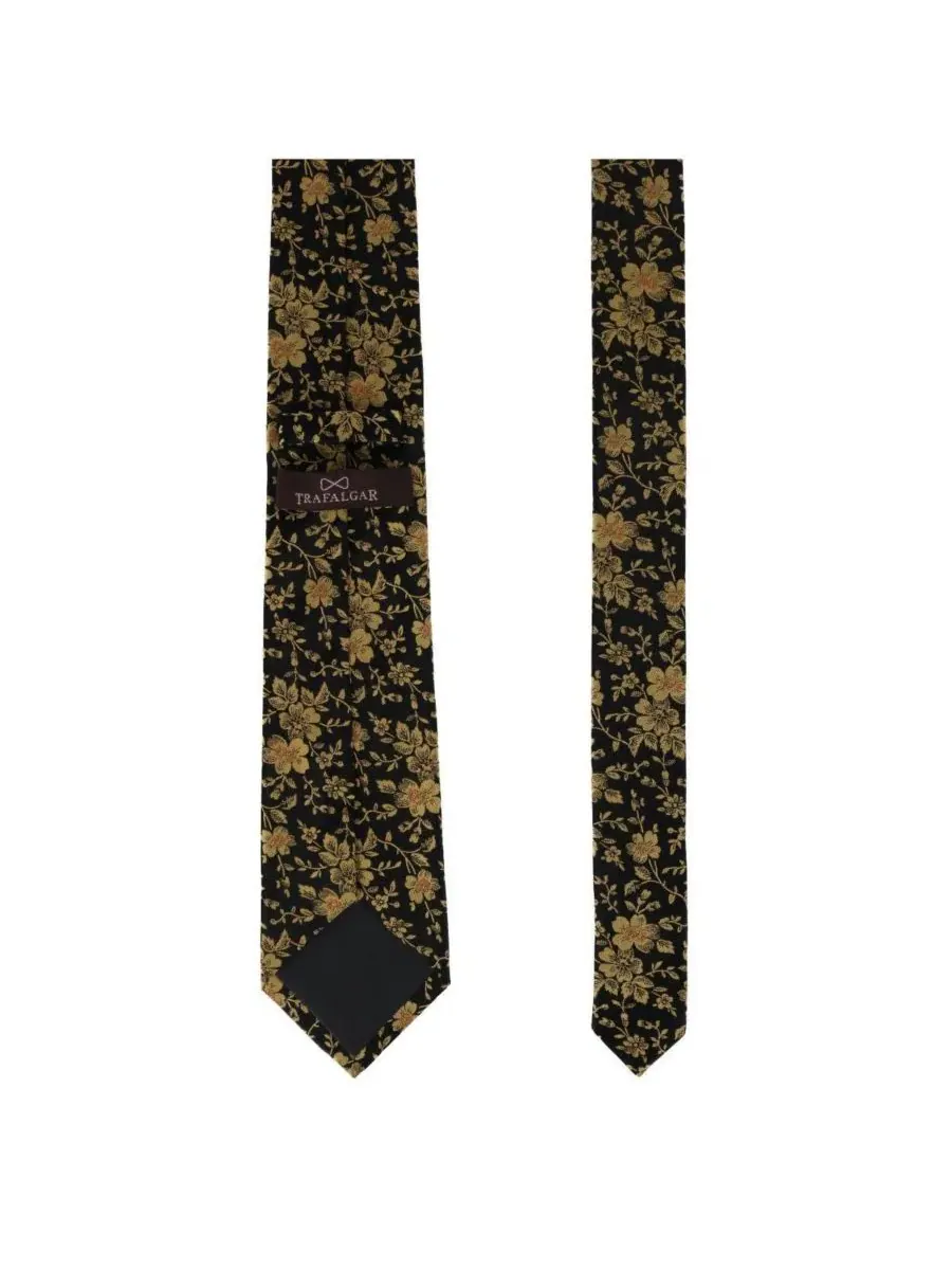Галстук-бабочка Midas Floral Novelty Silk Necktie TRAFALGAR — изображение 3 из 4, черный золотистый