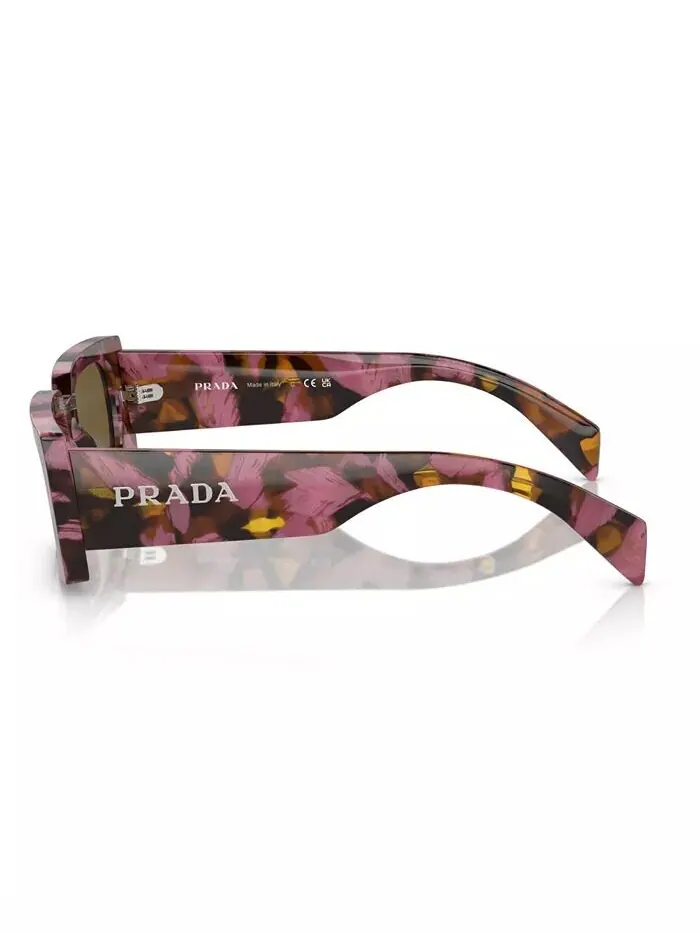 Прямоугольные женские солнцезащитные очки с надписью, PR A07S PRADA — изображение 4 из 5, махагони