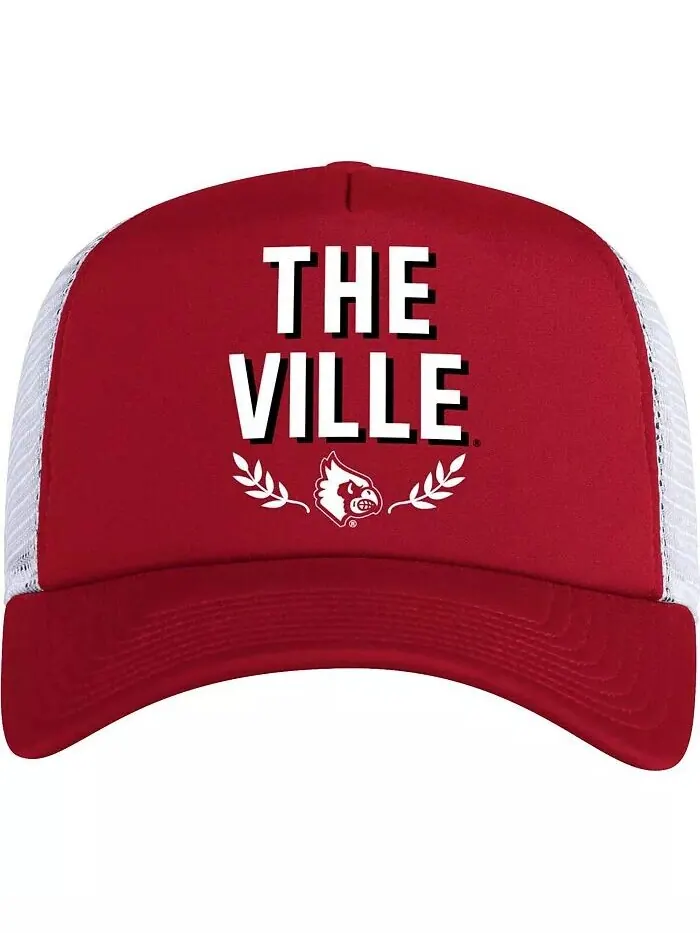 Мужская красная регулируемая кепка Louisville Cardinals Phrase Foam Front Trucker Adidas — изображение 1 из 2, красный