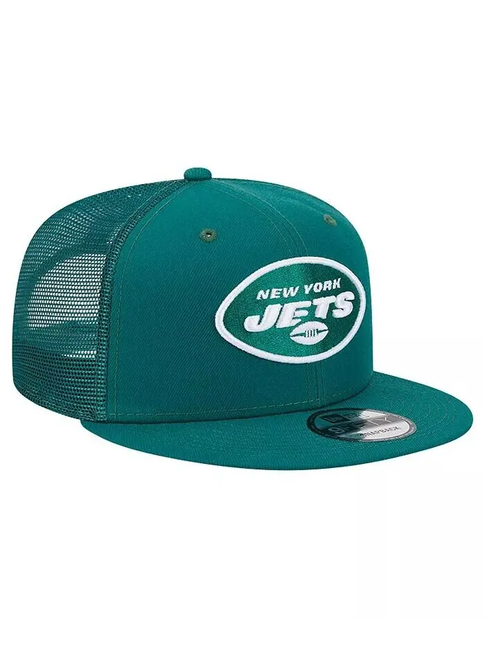 Мужская зеленая бейсболка New York Jets Main Trucker 9Fifty Snapback New Era — изображение 2 из 4