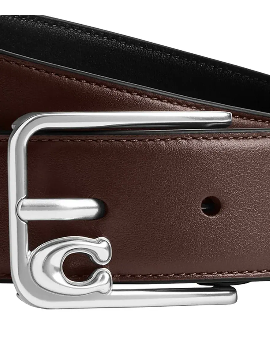 Ремень кожаный с пряжкой, модель Signature Logo COACH — изображение 3 из 3, зеленый