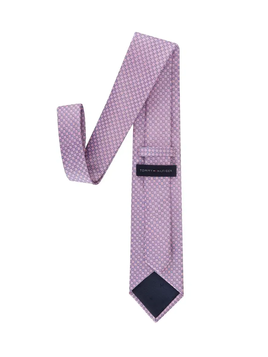 Мужской галстук Barrington Neat Tommy Hilfiger — изображение 2 из 5, розовый