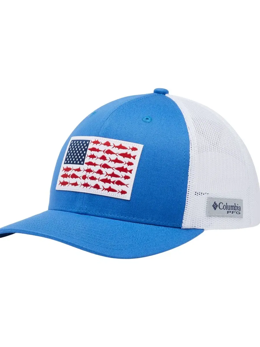Кепка-тракер с принтом Fish Flag COOLMAX Columbia — изображение 1 из 2, синий/белый