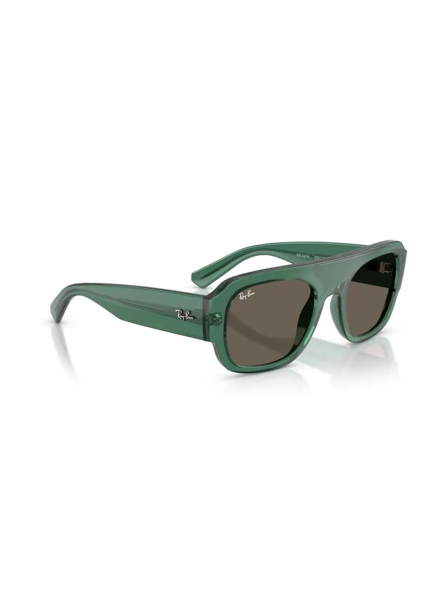 Солнцезащитные очки унисекс с геометрическим рисунком, RB2218 Ray-Ban — изображение 4 из 6, прозрачный зеленый
