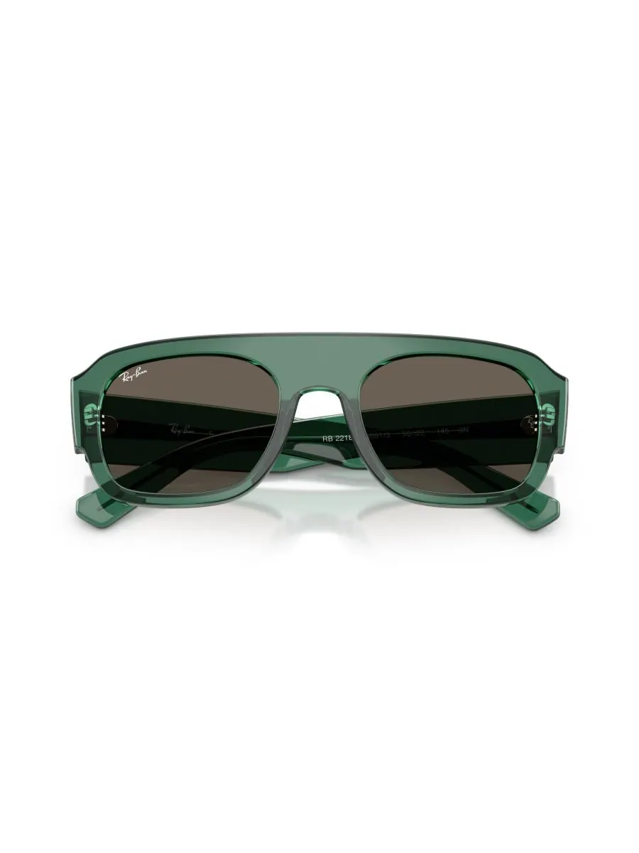 Солнцезащитные очки унисекс с геометрическим рисунком, RB2218 Ray-Ban — изображение 6 из 6, прозрачный зеленый