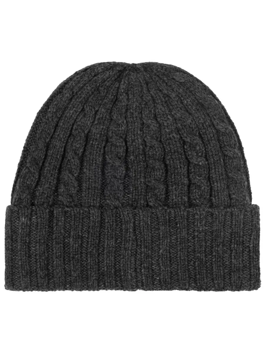 Шапка из фактурного трикотажа Core Cable Logo Beanie Lauren Ralph Lauren, Onyx Heather — изображение 2 из 4