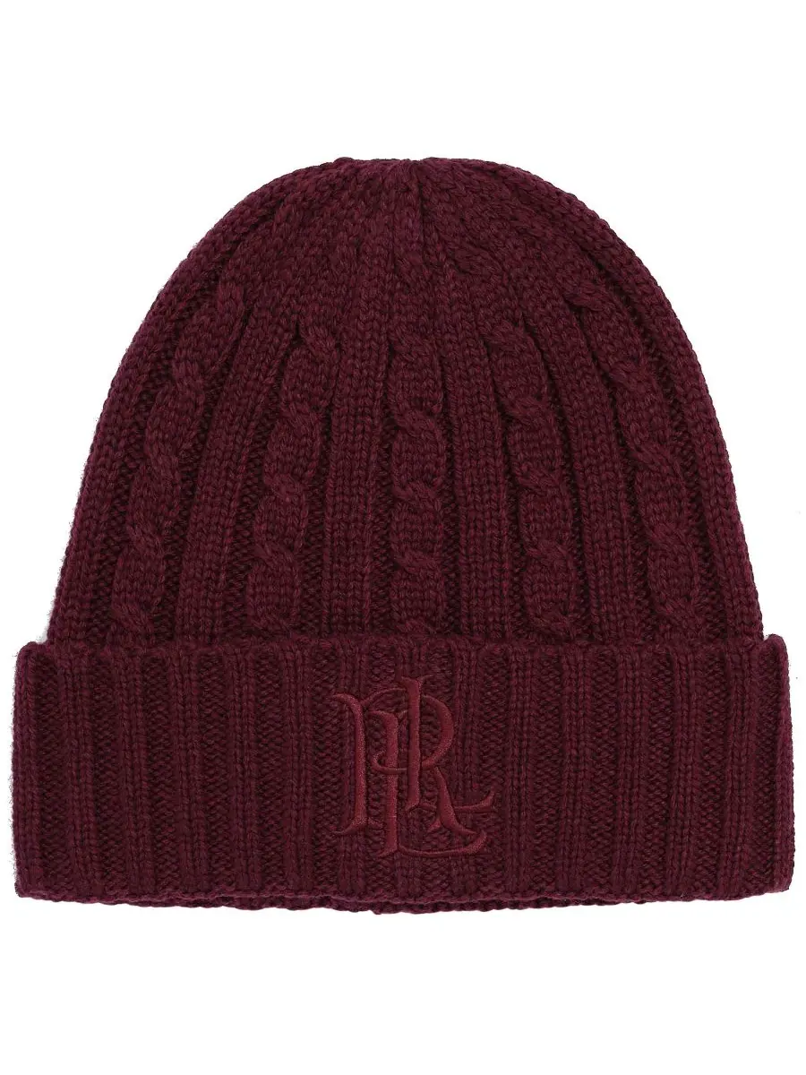 Вязаная шапка с косами Core Cable Logo Lauren Ralph Lauren