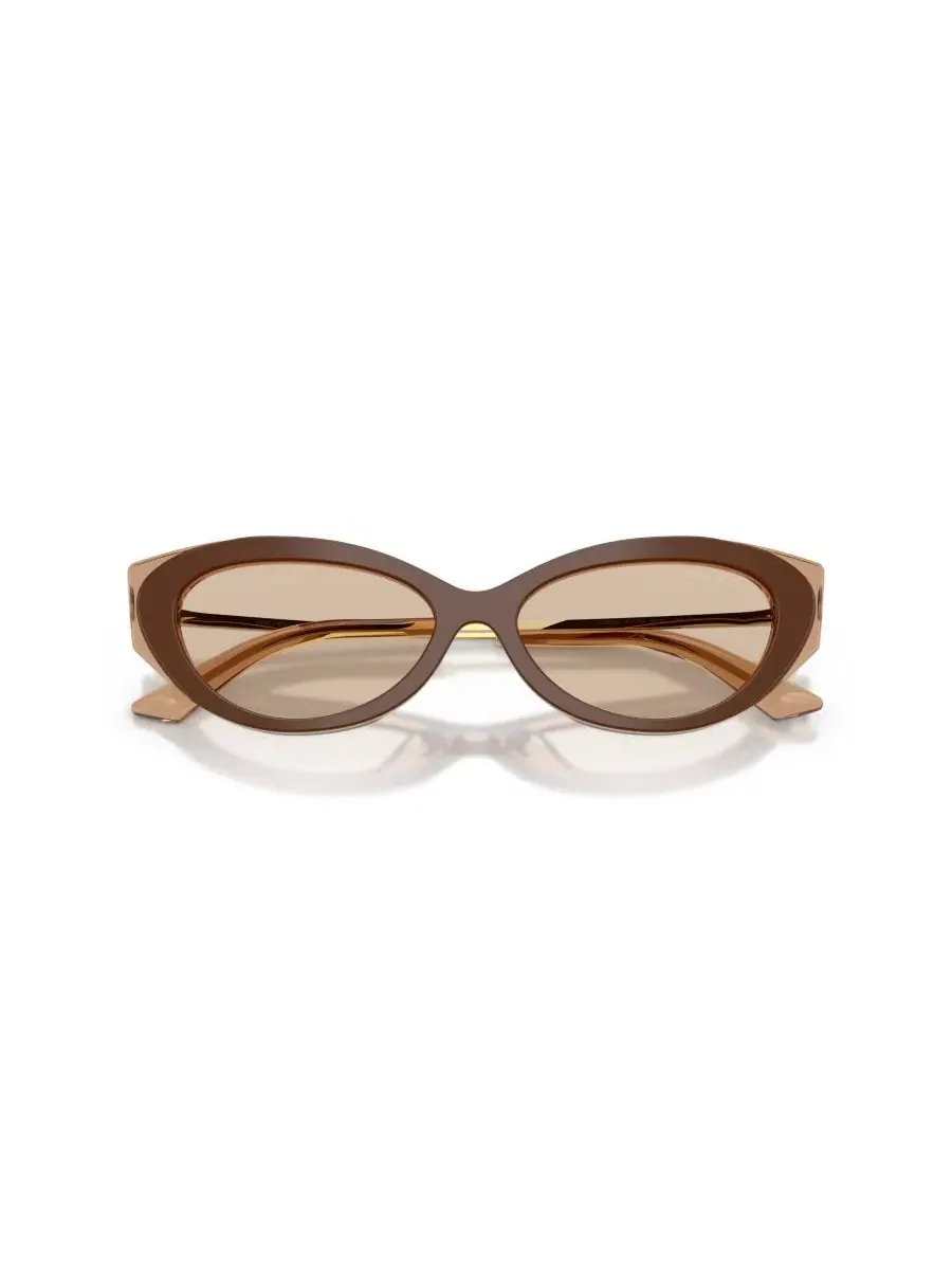 Солнцезащитные очки с оправой «кошачий глаз» Jimmy Choo — изображение 5 из 6, коричневый бежевый