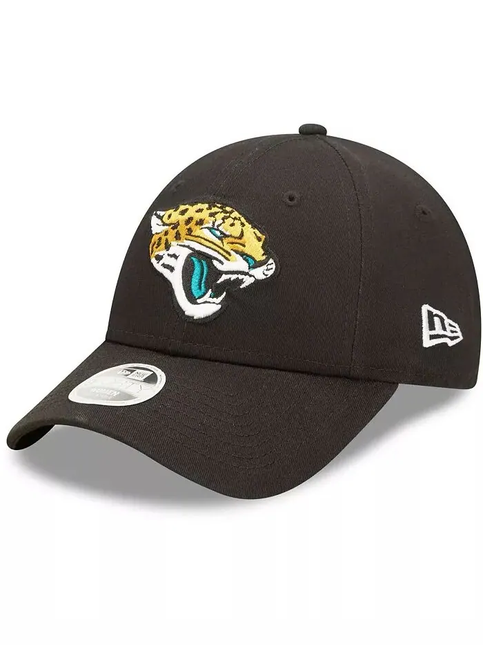 Женская черная бейсболка Jacksonville Jaguars Simple 9FORTY Adjustable New Era — изображение 2 из 2