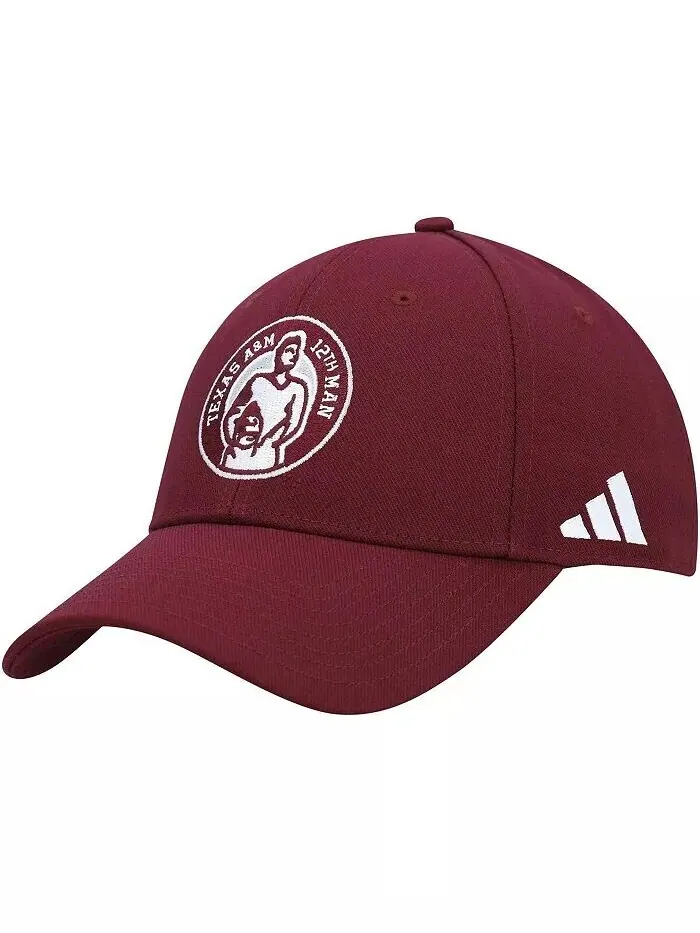 Мужская темно-бордовая регулируемая шляпа Texas A&M Aggies 12th Man Adidas