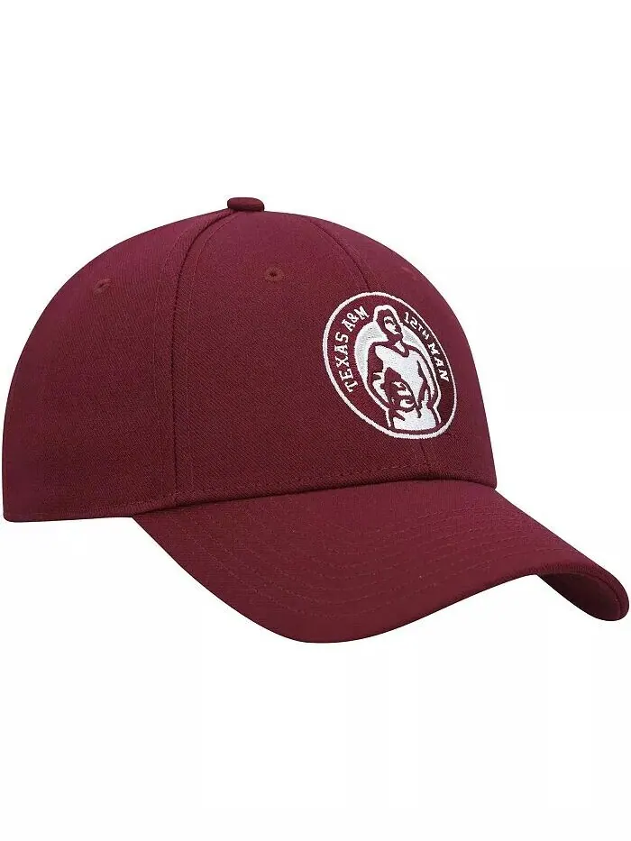 Мужская темно-бордовая регулируемая шляпа Texas A&M Aggies 12th Man Adidas — изображение 3 из 4, коричневый