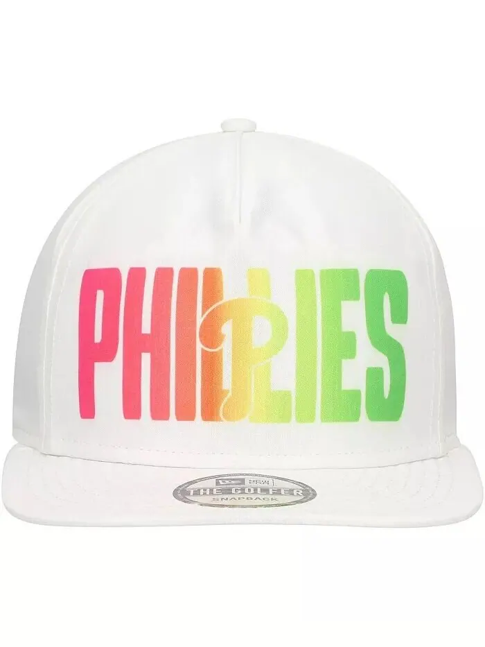 Мужская белая бейсболка-кепка Philadelphia Phillies Spring Spectrum Golfer Snapback New Era — изображение 2 из 4