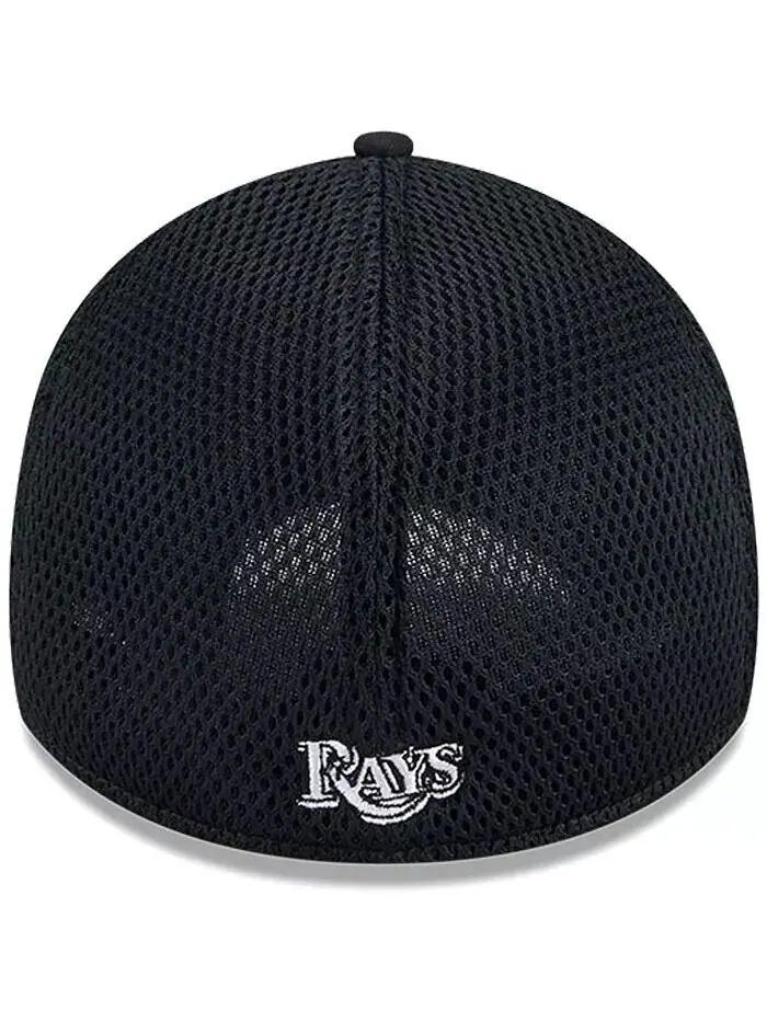 Мужская бейсболка Tampa Bay Rays Evergreen Black White Neo 39THIRTY Flex New Era — изображение 4 из 4