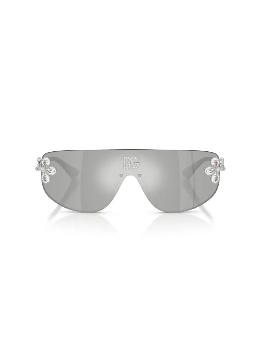 Солнцезащитные очки прямоугольные с зеркальными линзами DG2333B Dolce&Gabbana — изображение 2 из 6, серебряный