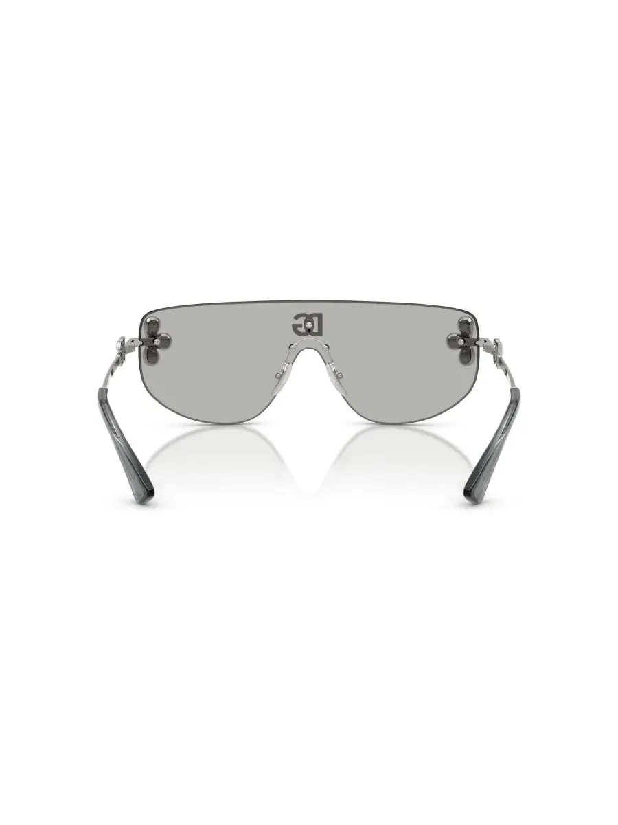 Солнцезащитные очки прямоугольные с зеркальными линзами DG2333B Dolce&Gabbana — изображение 4 из 6, серебряный