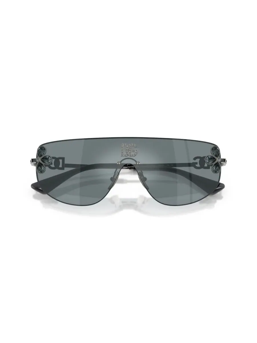 Солнцезащитные очки прямоугольные с кристаллами DG2333B Dolce&Gabbana — изображение 5 из 6, серебристый