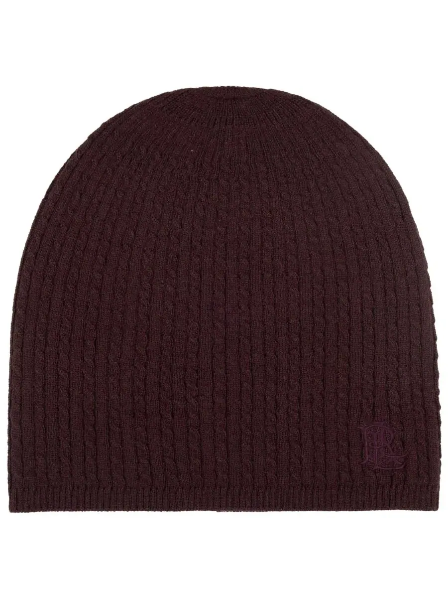 Шапка-бини с узором Baby Cable Merino Lauren Ralph Lauren — изображение 6 из 6, красный
