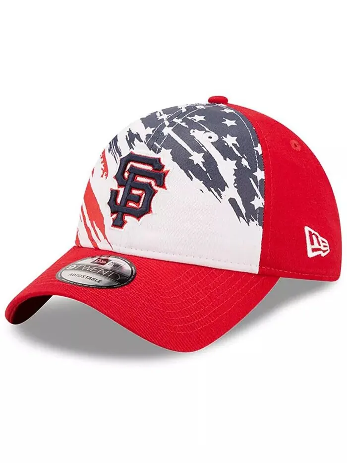 Мужская красная San Francisco Giants 2022 4 июля 9TWENTY Регулируемая кепка New Era