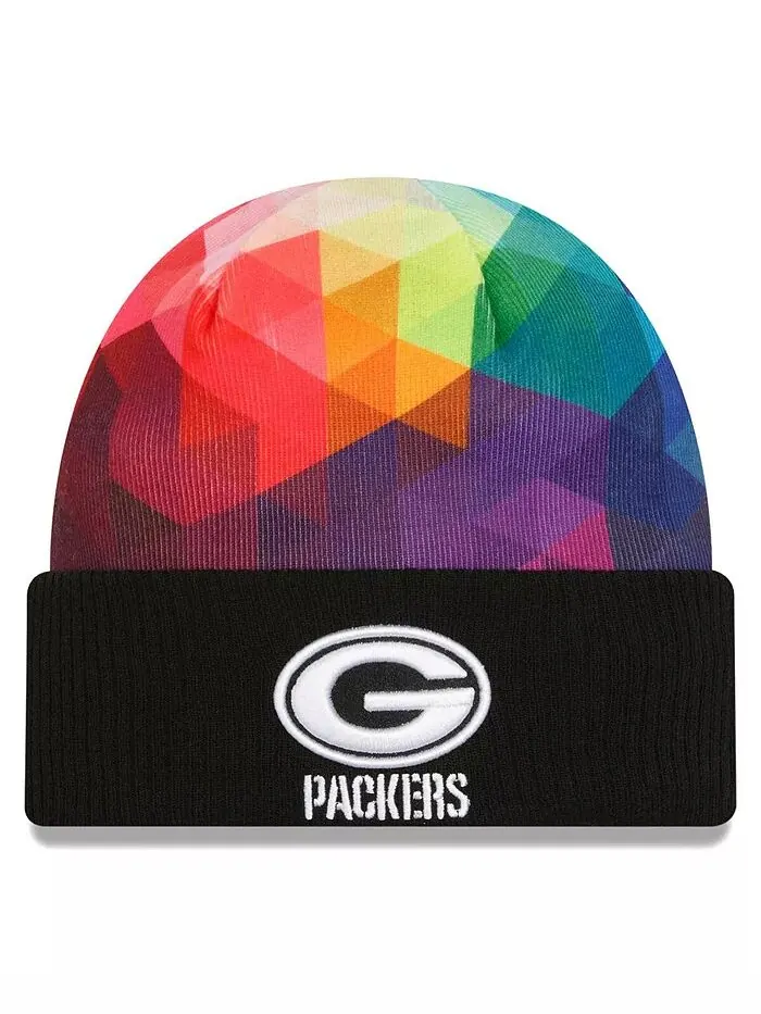 Мужская черная шапка Green Bay Packers 2023 NFL Crucial Catch с манжетами New Era