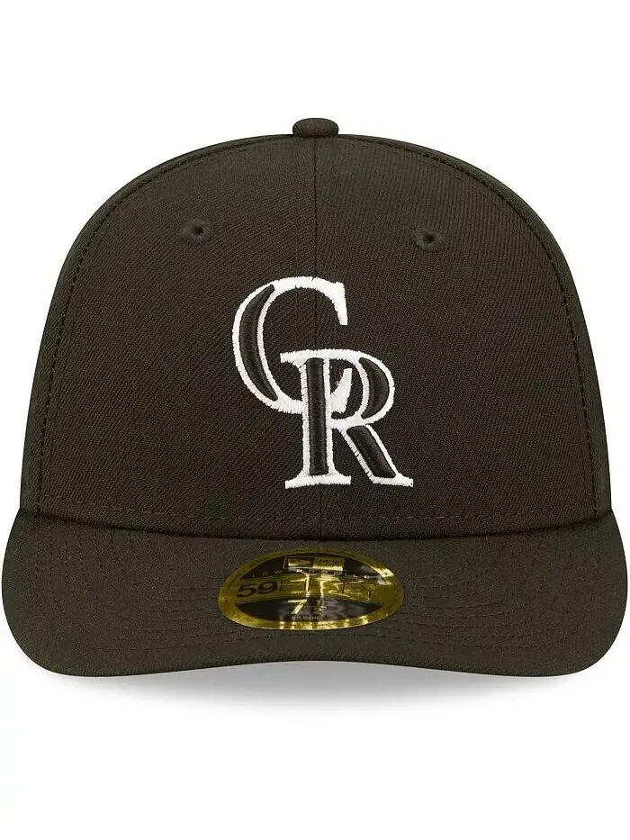Мужская черно-белая низкопрофильная шапка Colorado Rockies 59FIFTY Fitted New Era — изображение 2 из 3