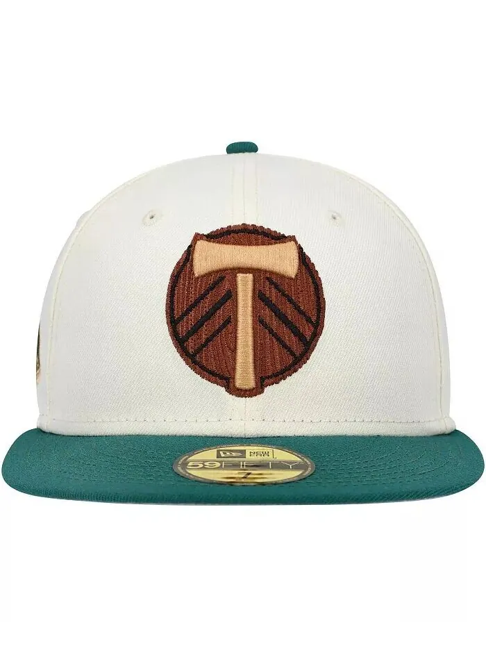 Мужская кремовая шляпа Portland Timbers Wood Grain 59FIFTY New Era — изображение 4 из 4, бежевый