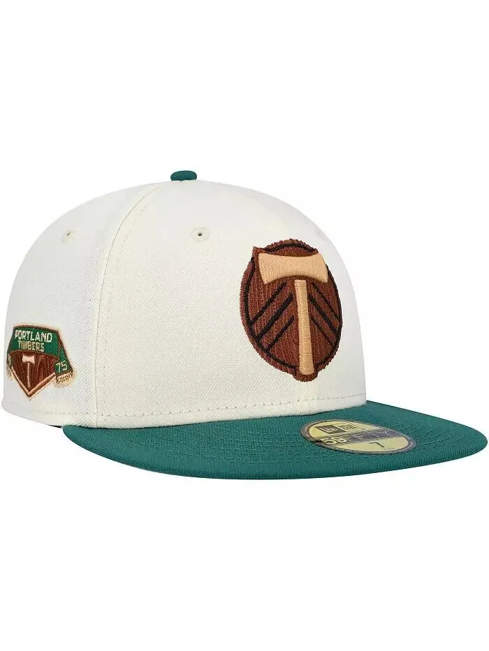 Мужская кремовая шляпа Portland Timbers Wood grain 59FIFTY Fitted Hat New Era