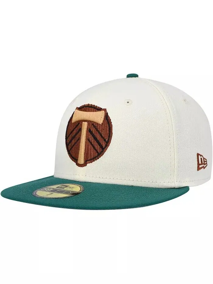 Мужская кремовая шляпа Portland Timbers Wood grain 59FIFTY Fitted Hat New Era — изображение 2 из 4