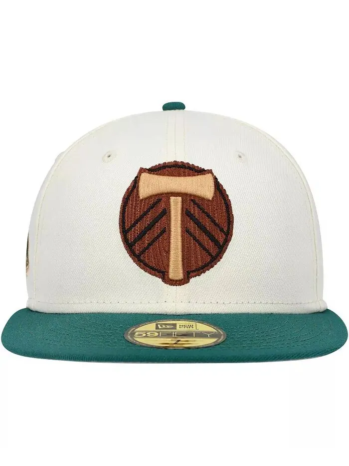 Мужская кремовая шляпа Portland Timbers Wood grain 59FIFTY Fitted Hat New Era — изображение 4 из 4